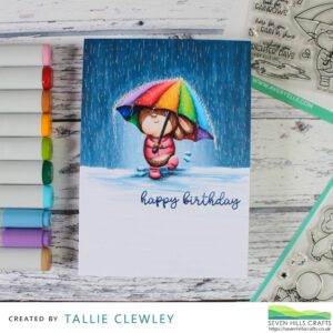 Rainbows in the Rain Birthday Card (Seven Hills Crafts DT and Avery Elle)