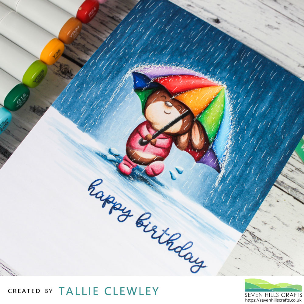 Rainbows in the Rain Birthday Card (Seven Hills Crafts DT and Avery Elle)