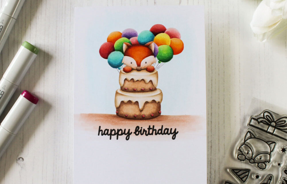 Popping By Handmade Birthday Card (Heffy Doodle)