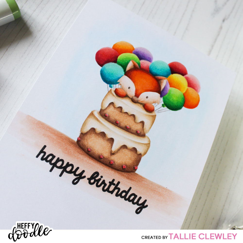 Popping By Handmade Birthday Card (Heffy Doodle)