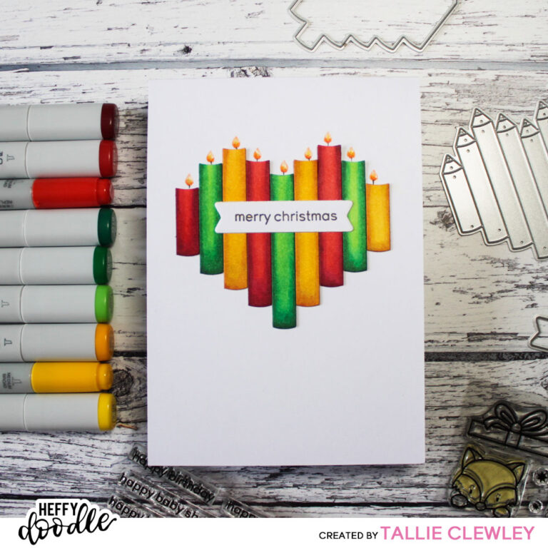 Heart of Candles Christmas Card (Heffy Doodle DT)