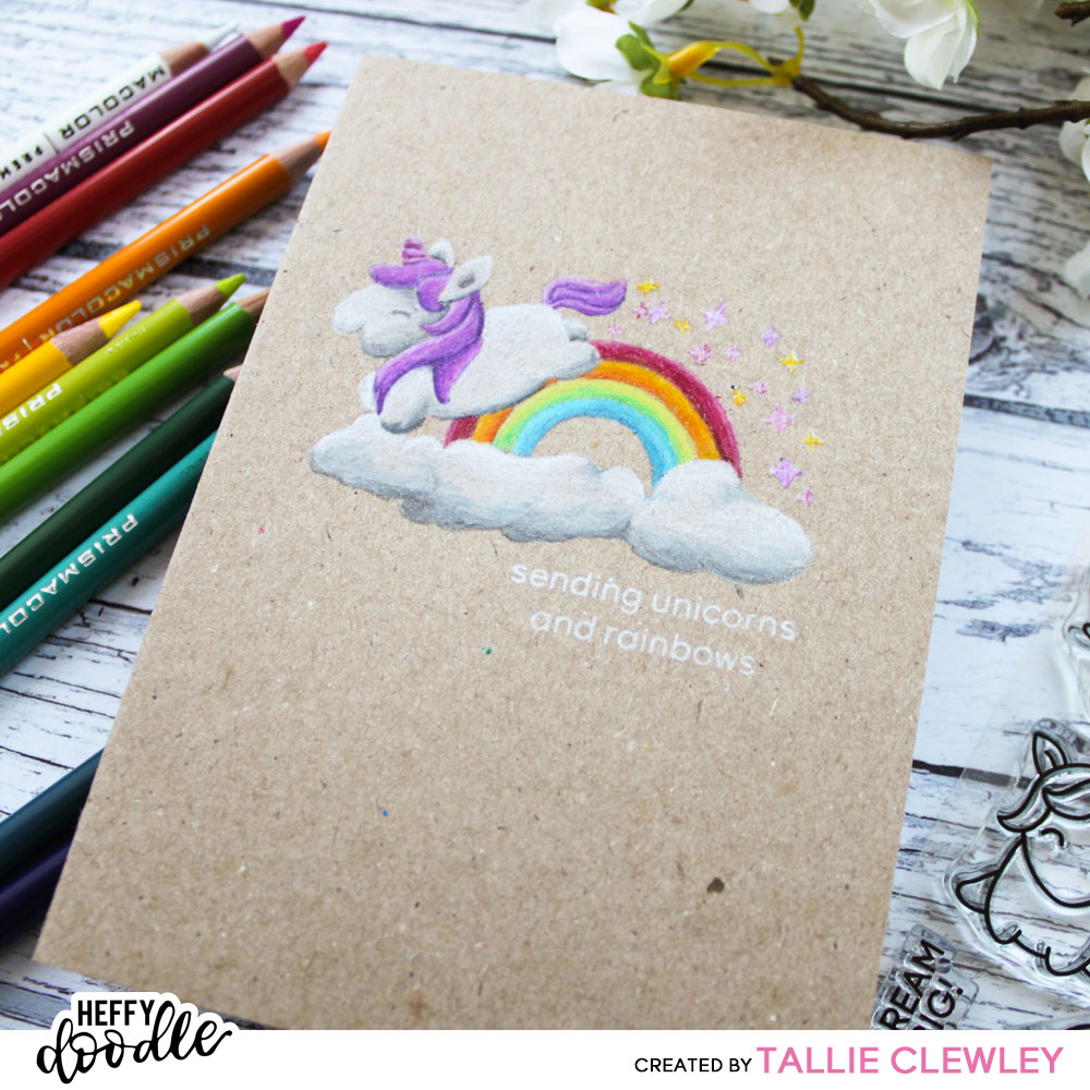 Sending Rainbows and Unicorns Card (Heffy Doodle DT)