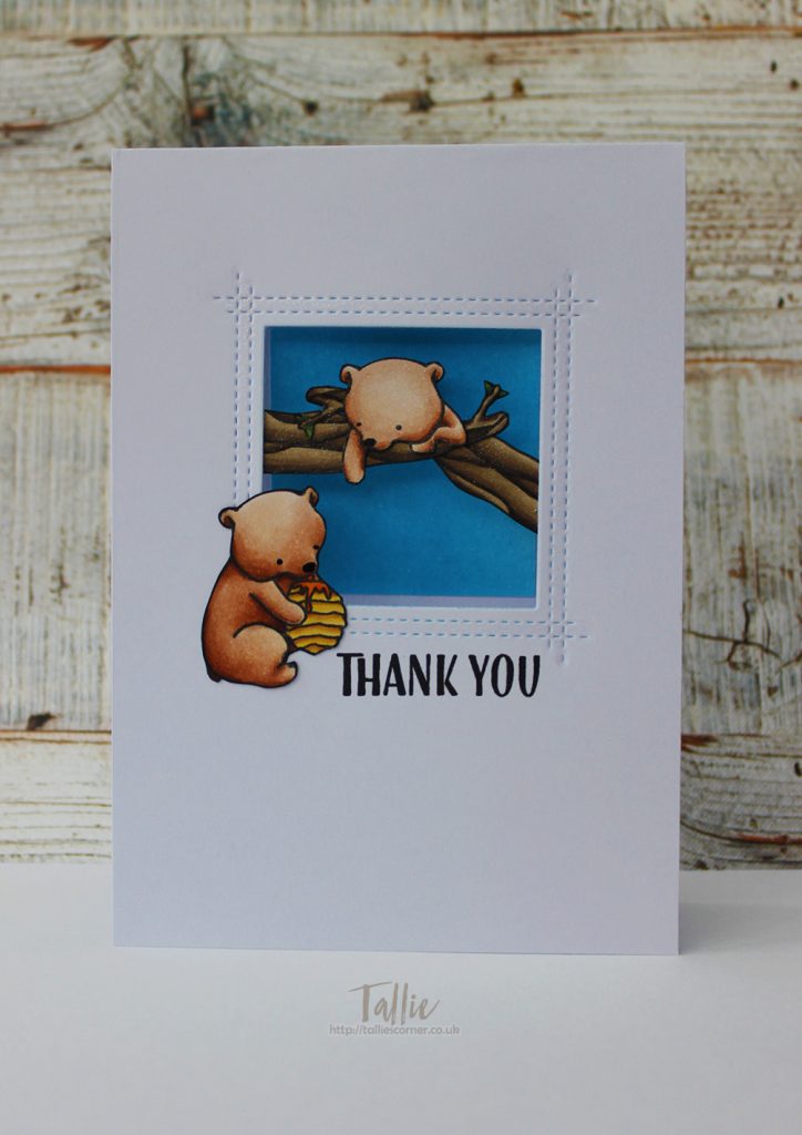 Handmade Thankful Honey Bear Card, Thank You Card, WPlus9, Seven Hills Crafts DT
