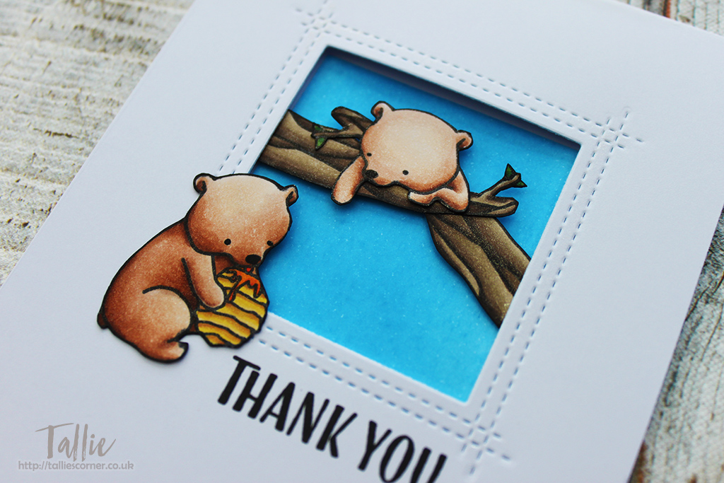 Handmade Thankful Honey Bear Card, Thank You Card, WPlus9, Seven Hills Crafts DT