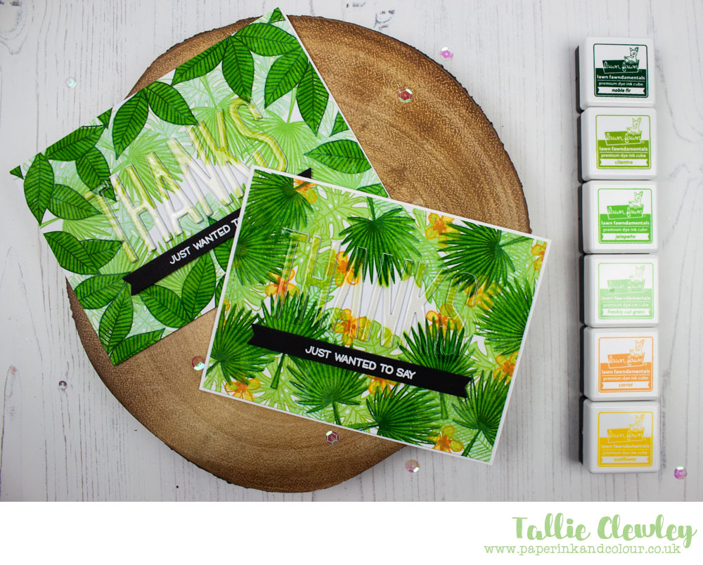 Tropical Thank You Cards (Seven Hills Crafts DT with Avery Elle and Lawn Fawn)