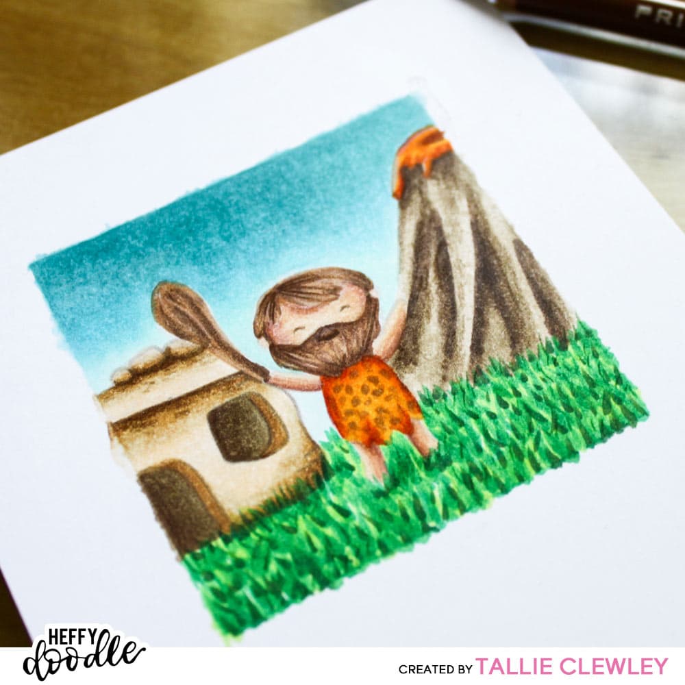 Lava-ly Day Birthday Card: Copic CAS Scenes (Heffy Doodle DT)