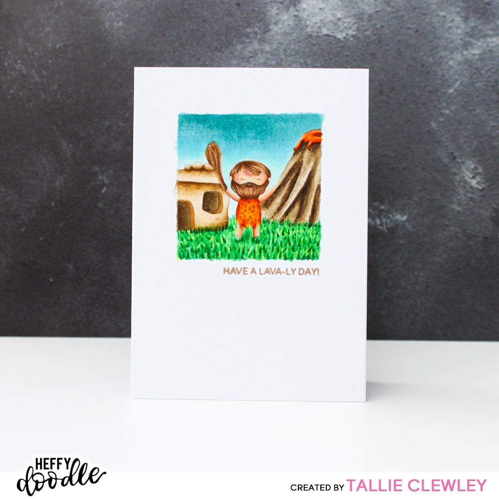Lava-ly Day Birthday Card: Copic CAS Scenes (Heffy Doodle DT)