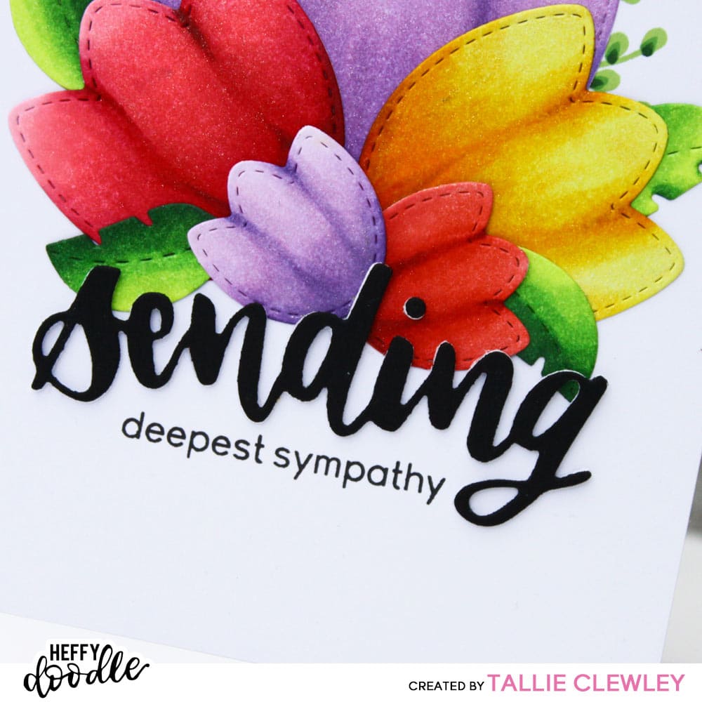 Tulip Birthday Card: Clean and Simple: Colouring Die Cuts with Copic Markers (Heffy Doodle DT)