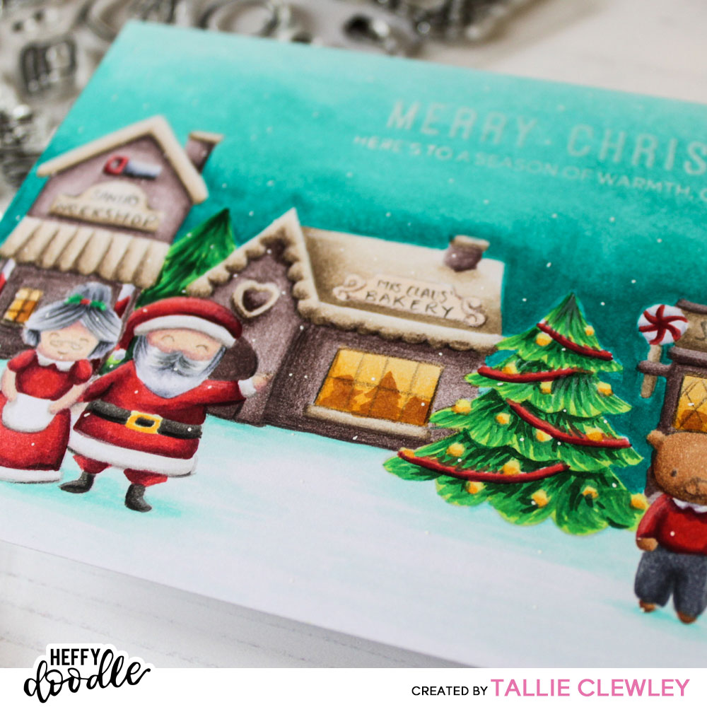 Christmas Scene Colouring Card (Heffy Doodle DT)