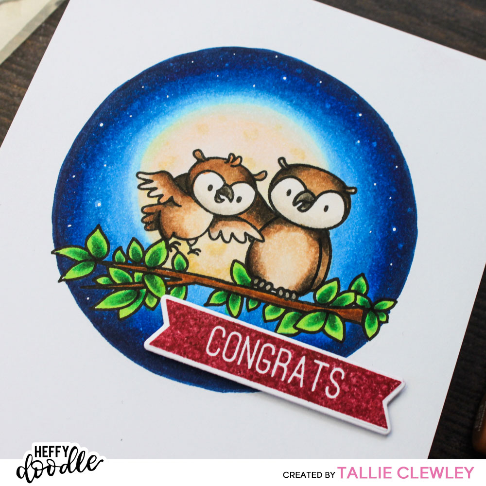 Night Owl Congrats Scene Card (Heffy Doodle DT)