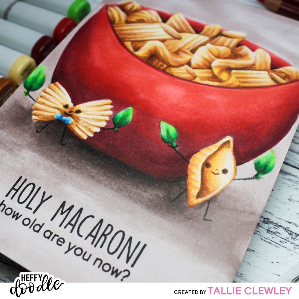 Holy Macaroni! Pasta Scene Colouring (Heffy Doodle DT)