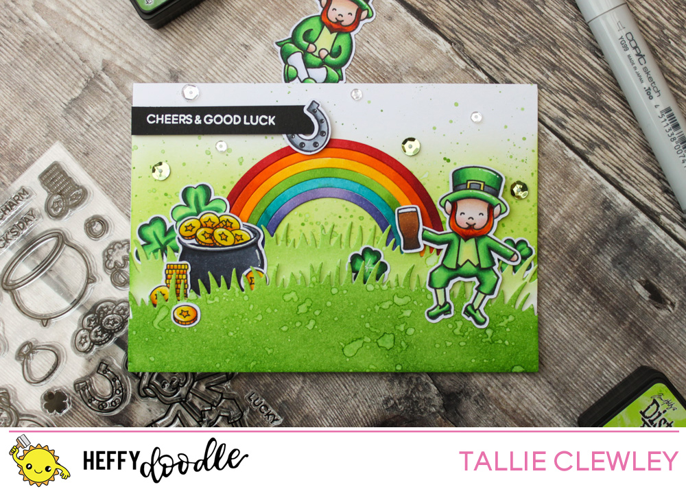 Cheers and Good Luck Card: Scene Colouring (Heffy Doodle DT)