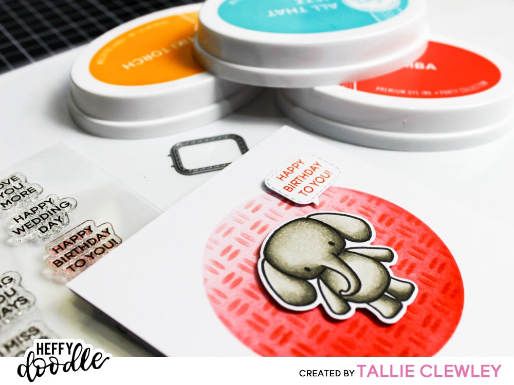 Stencil Layering Cards (Heffy Doodle DT Elephant of Surprise)
