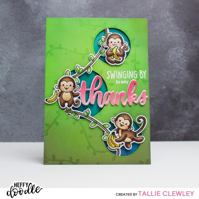 Swinging By Thank You Card (Heffy Doodle DT)