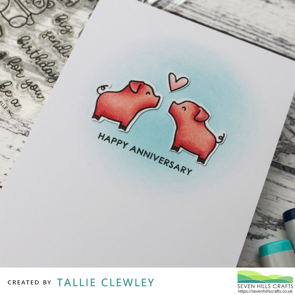 Happy Swineaversary card (Seven Hills Crafts DT with Avery Elle Party Pals)