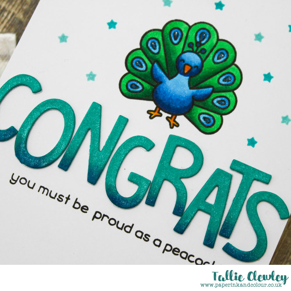 Congrats Card - Proud as a Peacock! (Seven Hills Crafts DT with Lawn Fawn)