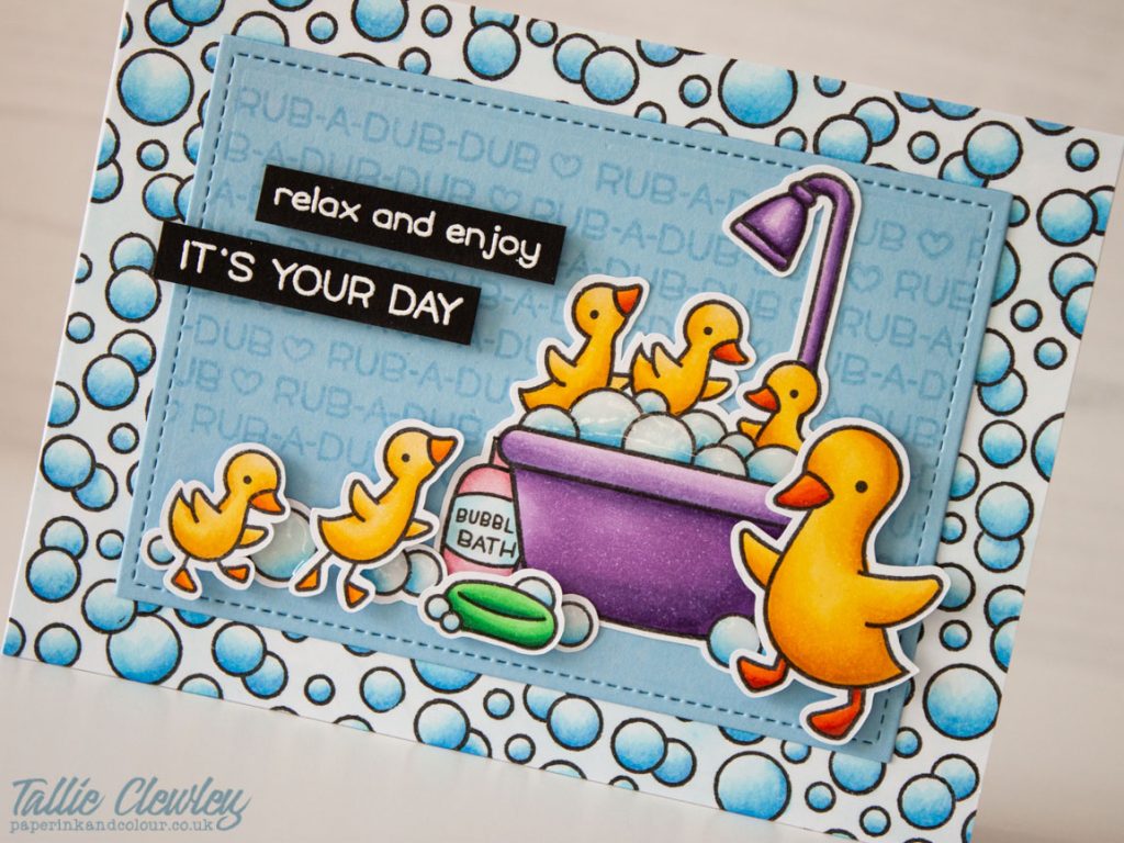 Bathing Ducks Birthday Card: Rub-A-Dub-Dub, Three Ducks in the Tub! (Seven Hills Crafts DT with Lawn Fawn)