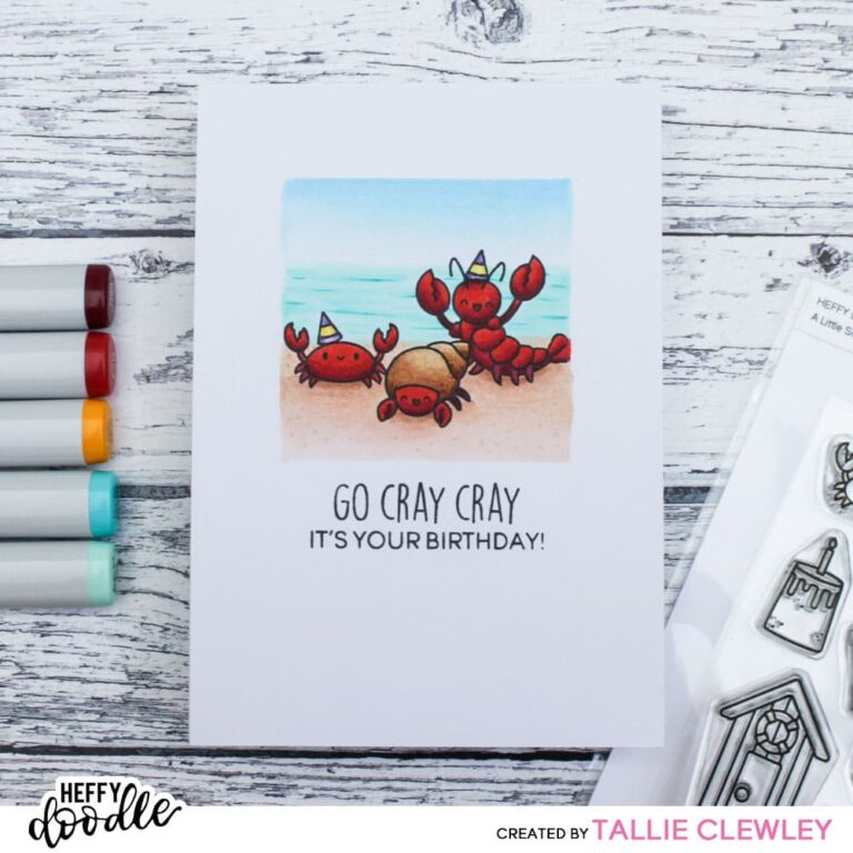 Lobster birthday Card – It’s a Cray Cray Birthday! (Heffy Doodle DT)