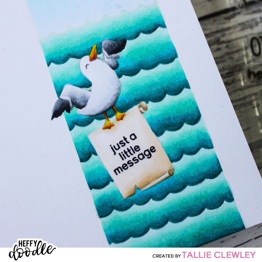 Ocean Seagull Message Card (Heffy Doodle DT)