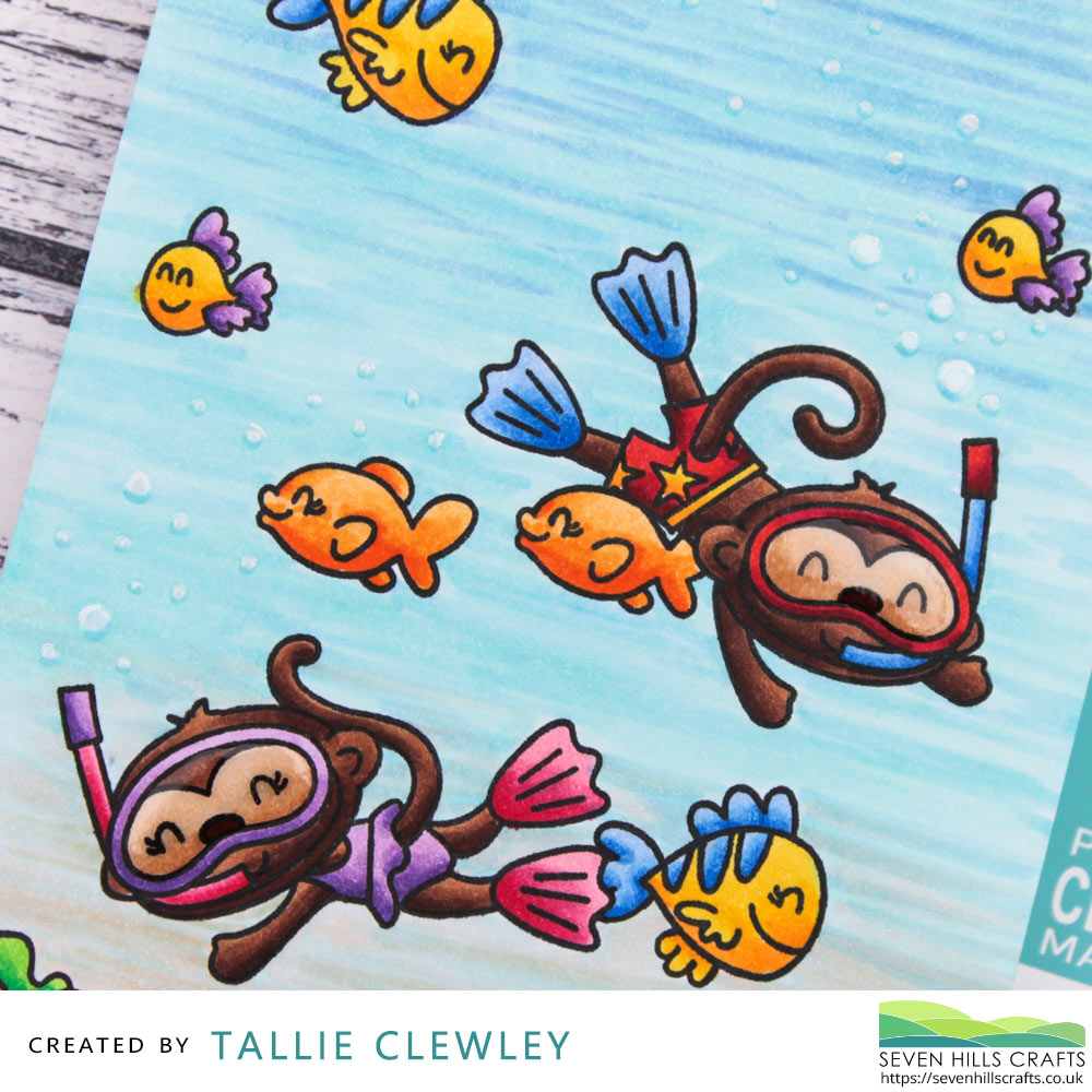 Underwater Scene Card: Monkey Sea Monkey Do! (Seven Hills Crafts DT with Avery Elle)
