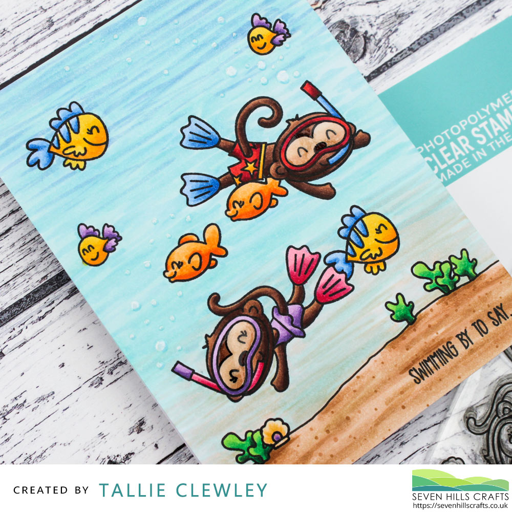 Underwater Scene Card: Monkey Sea Monkey Do! (Seven Hills Crafts DT with Avery Elle)