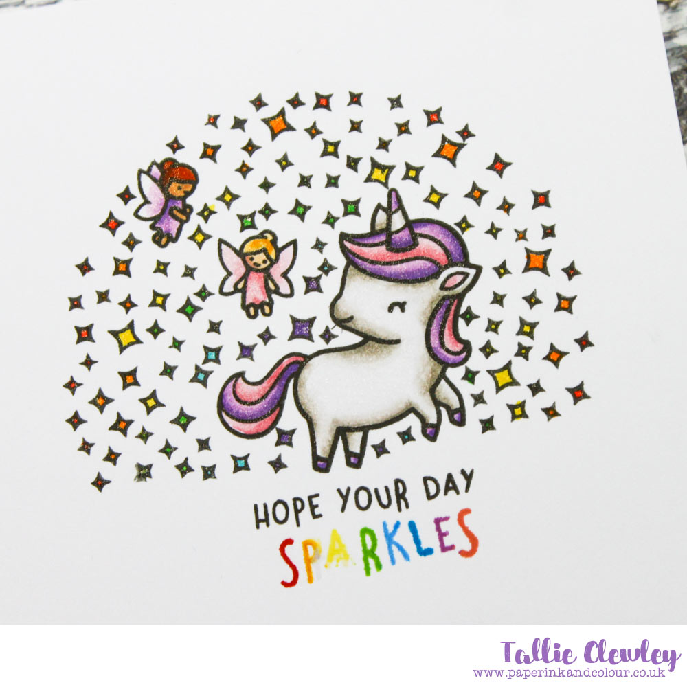 Unicorns and Sparkle Birthday Card (Seven Hills Crafts DT with Lawn Fawn)