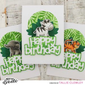 Safari Trio Birthday Cards (Heffy Doodle DT)