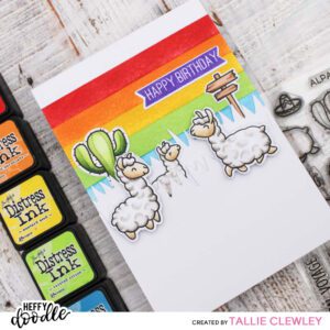 Birthday Llamas Handmade Card (Heffy Doodle DT)